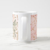 バレンタインデー、恋しい？、ピンクの愛のハート ジャンボコーヒーマグカップ (裏面)