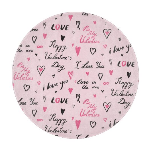 バレンタインデー:『愛してる』の背景。 カッティングボード (正面)