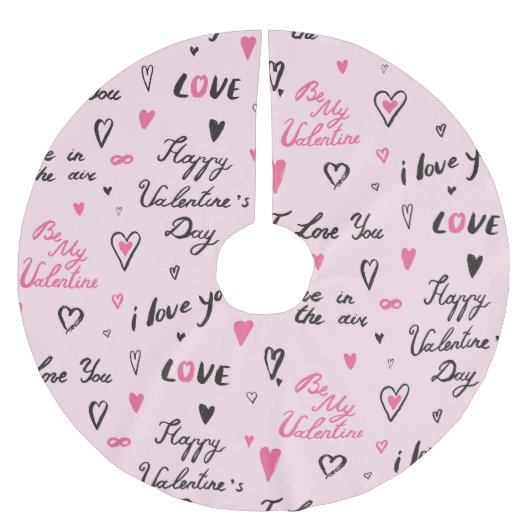 バレンタインデー：『愛してる』の背景。 ブラッシュドポリエステルツリースカート (正面)