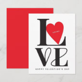 バレンタインデー  愛してる バレンタインデーカード ノートカード (正面/裏面)