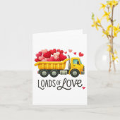 バレンタインデー　愛のダンプカー　幼児向け カード (黄色い花)