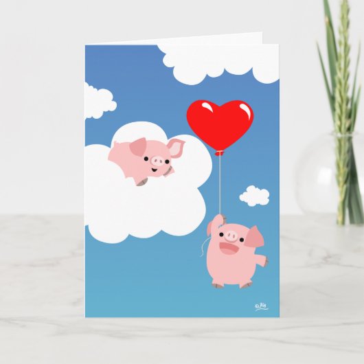 バレンタインデー:愛の翼グリーティングカード シーズンカード (正面)