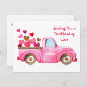 バレンタインデー |愛を送信パーソナライズされた ポストカード (正面/裏面)