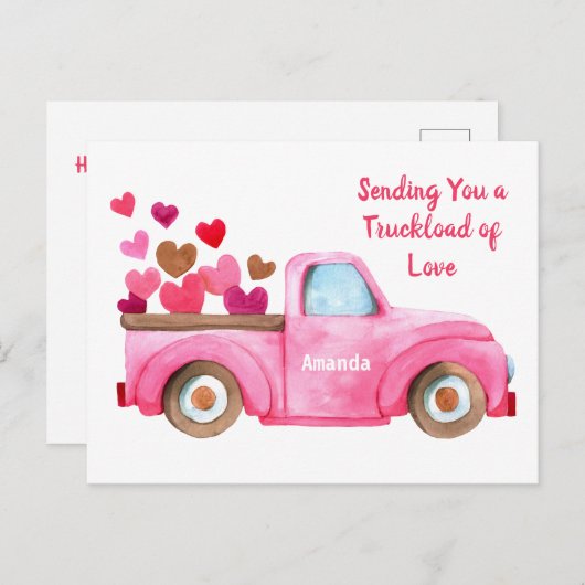 バレンタインデー |愛を送信パーソナライズされた ポストカード (正面/裏面)