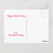 バレンタインデー |愛を送信パーソナライズされた ポストカード (裏面)