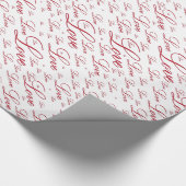 バレンタインデー"愛"タイポグラフィパターン ラッピングペーパー (角)