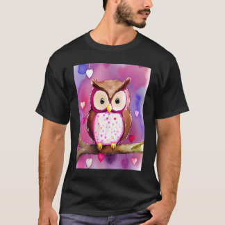 バレンタインデー 愛 ハート フクロウ テディベア 彼女 フィ Tシャツ