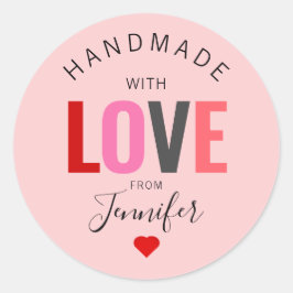 バレンタインデー 手作り 愛 ピンク 赤 名前 ラウンドシール