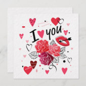 バレンタインデー 招待状 (正面/裏面)