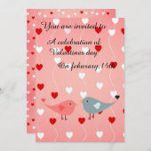 バレンタインデー 招待状 (正面/裏面)