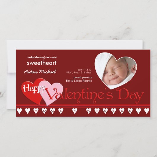 バレンタインデー – 新生児発表 シーズンカード (正面)