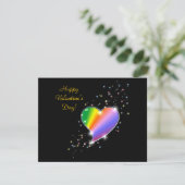 バレンタインデー – 星付きレインボーハートブラック シーズンカード (スタンド正面)