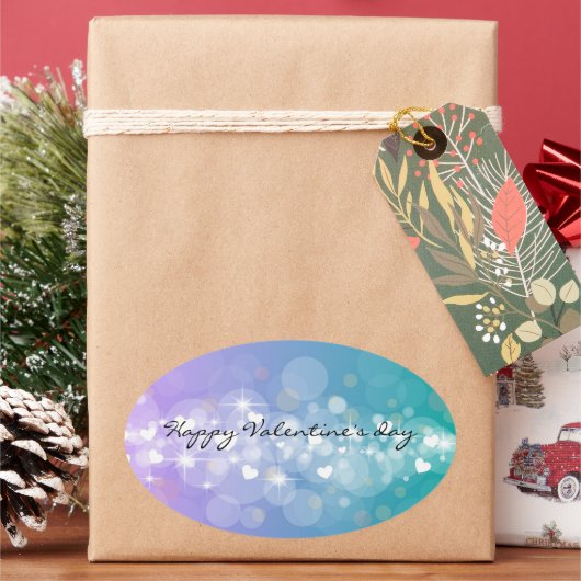 バレンタインデー 楕円形シール (クリスマス)