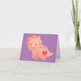 バレンタインデー 水彩恐竜＆ハート カード