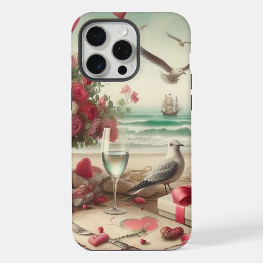 バレンタインデー 海・船・海岸 iPhoneケース (裏面)