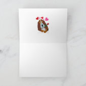 バレンタインデー 犬 折り紙グリーティングカード カード (内部)