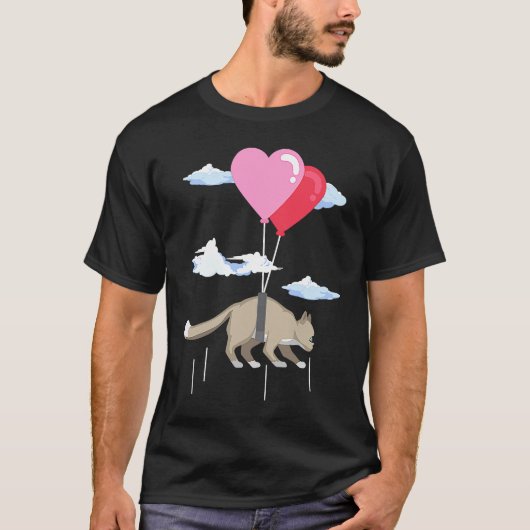 バレンタインデー 猫 かわいい ペルシャ猫 Tシャツ (正面)