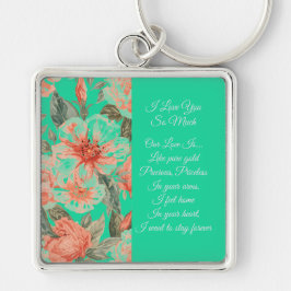 バレンタインデー、私はあなたをとても愛している、ラブポエム鍵盤 キーホルダー