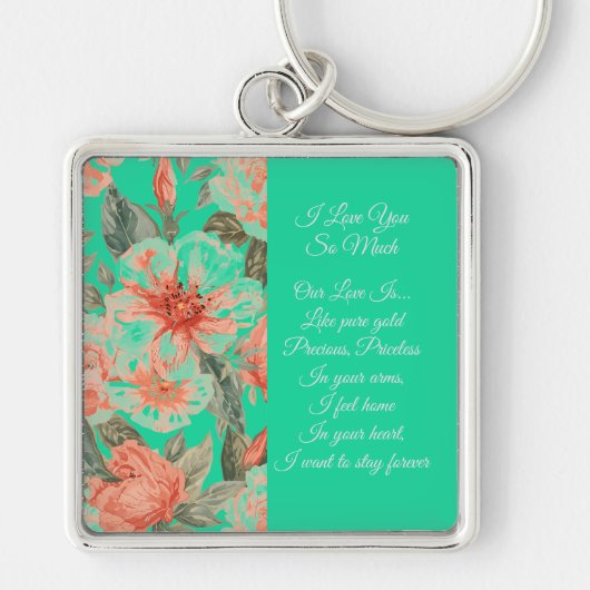 バレンタインデー、私はあなたをとても愛している、ラブポエム鍵盤 キーホルダー (正面)