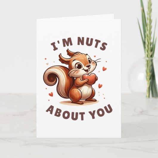 バレンタインデー「私は君の事は大好き」リス カード (正面)
