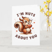 バレンタインデー「私は君の事は大好き」リス カード (黄色い花)