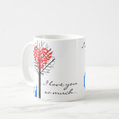 バレンタインデー"私は"猫のコーヒー・マグ愛します コーヒーマグカップ (正面左)