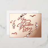 バレンタインデー 箔シーズンポストカード (正面/裏面)