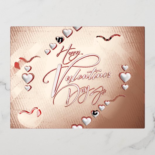 バレンタインデー 箔シーズンポストカード (正面)