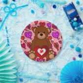 バレンタインデー 紙皿 テディベア (パーティー)