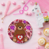 バレンタインデー 紙皿 テディベア (パーティー)