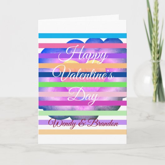 バレンタインデー 紫の花 カード (正面)