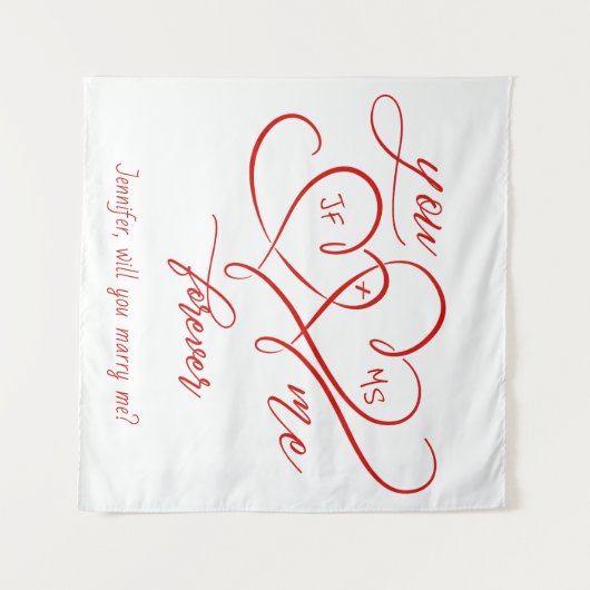 バレンタインデー 結ばれたふたり 結婚しよう タペストリー (正面(横))