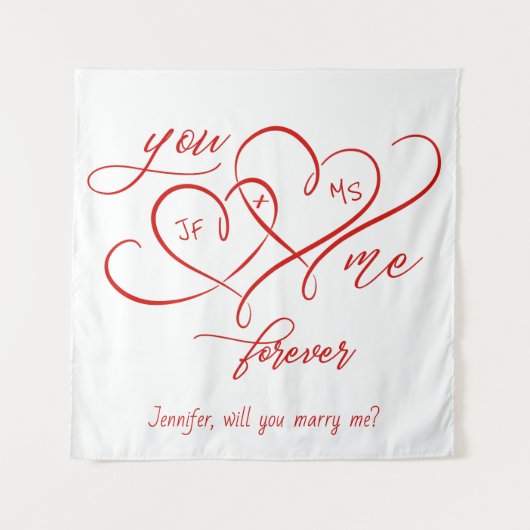 バレンタインデー  結ばれたふたり 結婚しよう タペストリー (正面)