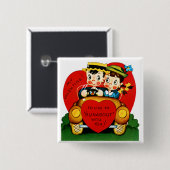 バレンタインデー 缶バッジ (正面&裏面)