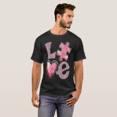 バレンタインデー 自閉症啓発月間 LOVE P Tシャツ (正面フル)