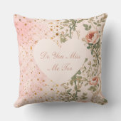 バレンタインデー、花のピクセル、あなたも私を恋しく思う？ クッション (裏面)