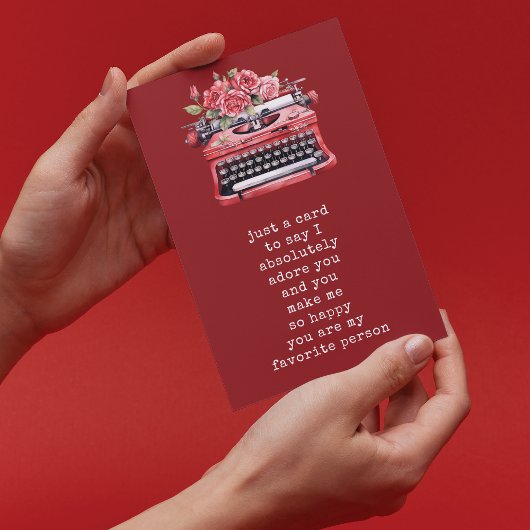 バレンタインデー 花柄 タイプライター カスタマイズ シーズンカード