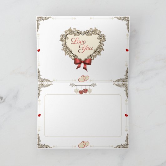 バレンタインデー – 花運付きカートをキュピード。 シーズンカード (内部)