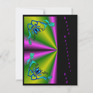 バレンタインデー – 蝶の花のハートに虹 シーズンカード