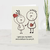 バレンタインデー・記念日 かわいい 楽しい 落書き 折り紙 カード (正面)