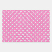 バレンタインデー 誕生日 ピンク 白 グリッター ハート ラッピングペーパーシート (正面3)