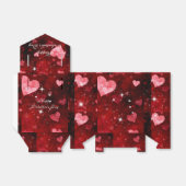 バレンタインデー、赤いサテン、ハート、輝き フェイバーボックス (折り畳みなし)