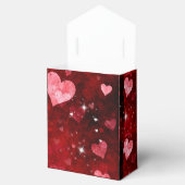 バレンタインデー、赤いサテン、ハート、輝き フェイバーボックス (オープン)