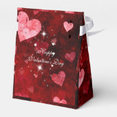 バレンタインデー、赤いサテン、ハート、輝き フェイバーボックス (裏面サイド)