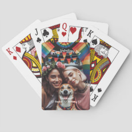 バレンタインデー | 赤いハートレズカスタムビア写真 トランプ