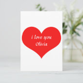 バレンタインデー 赤いハート かわいい オーダーメイド 名前 テキスト カード (スタンド正面)