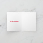 バレンタインデー 赤いハート カスタムスクリプト カード (内部)