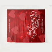 バレンタインデー 赤いハート | フォトセルフィーバックドロップ タペストリー (正面(横))