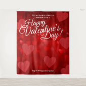 バレンタインデー 赤いハート | フォトセルフィーバックドロップ タペストリー (正面)