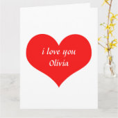 バレンタインデー 赤いハート 可愛い オーダーメイド 名前 テキスト カード (黄色い花)